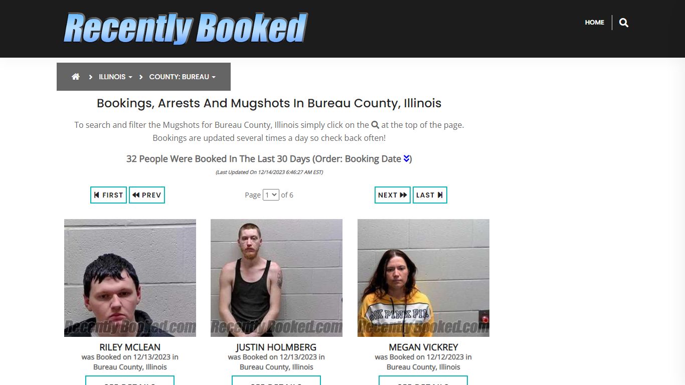 Recent bookings, Arrests, Mugshots in Bureau County, Illinois